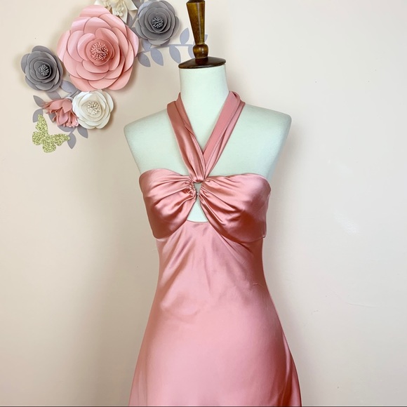 New! JONATHAN SIMKHAI Satin Halter Slip Dress - Picture 7 of 14